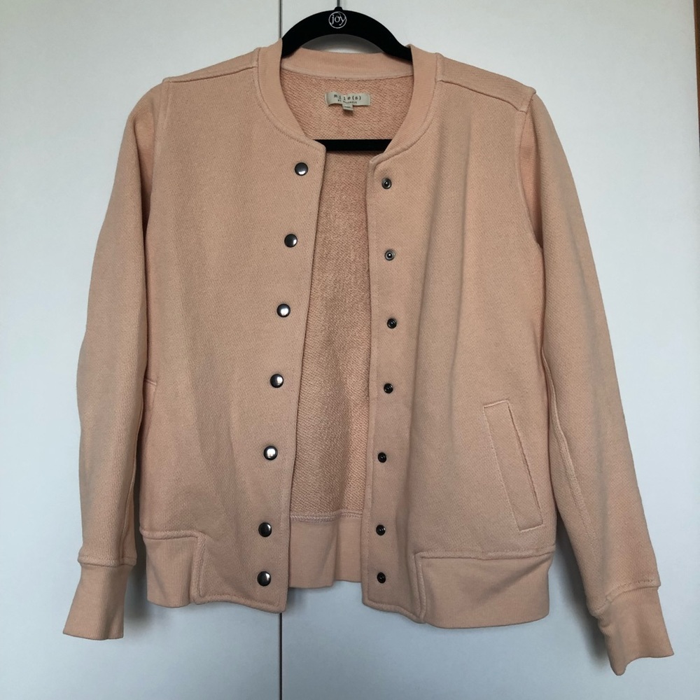XXS Blush Pink Madewell Cotton Bomber Jacket